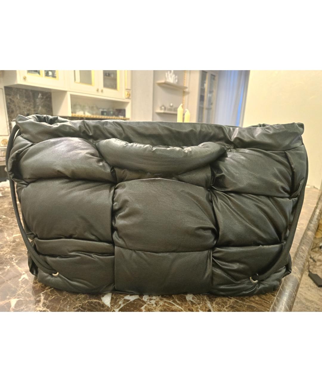 VIC MATIE Черная кожаная сумка тоут, фото 3