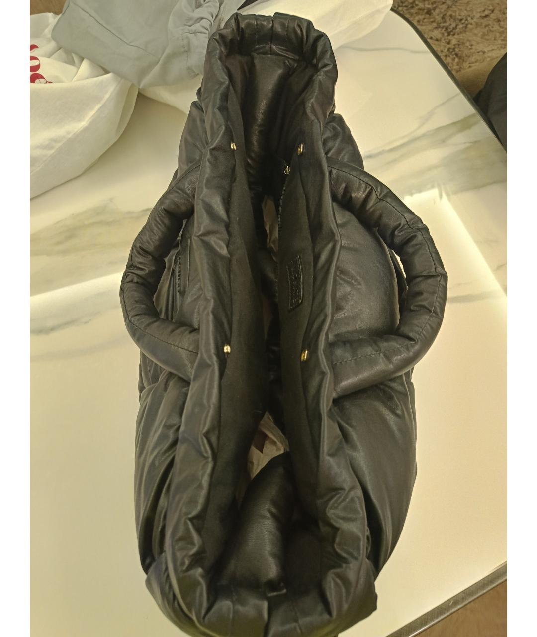 VIC MATIE Черная кожаная сумка тоут, фото 6