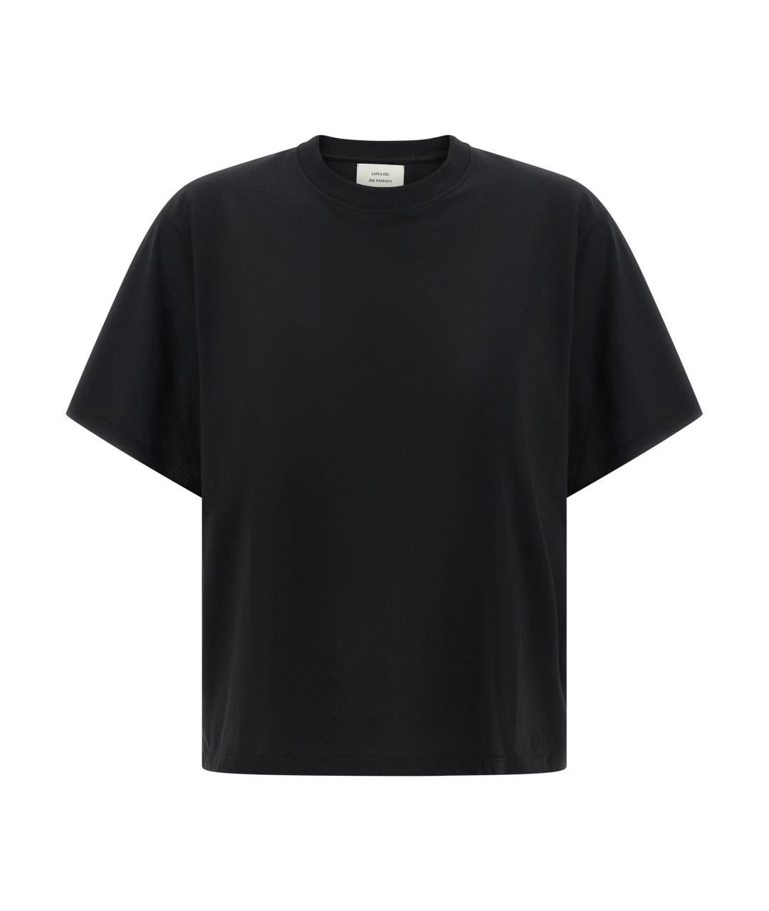 LOULOU STUDIO Черная хлопковая футболка, фото 1