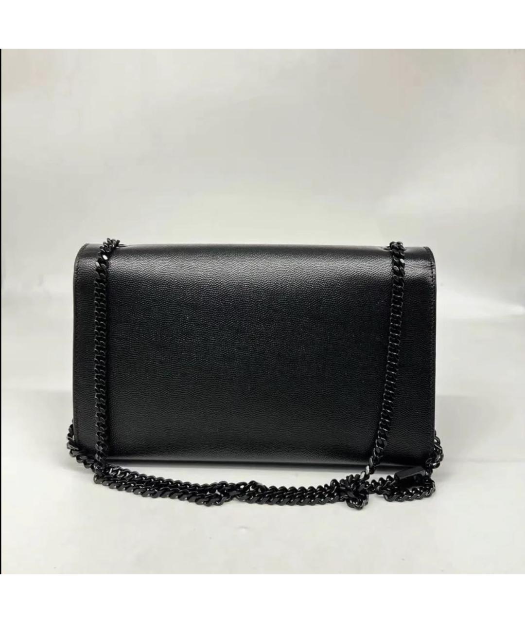 SAINT LAURENT Черная кожаная сумка через плечо, фото 2