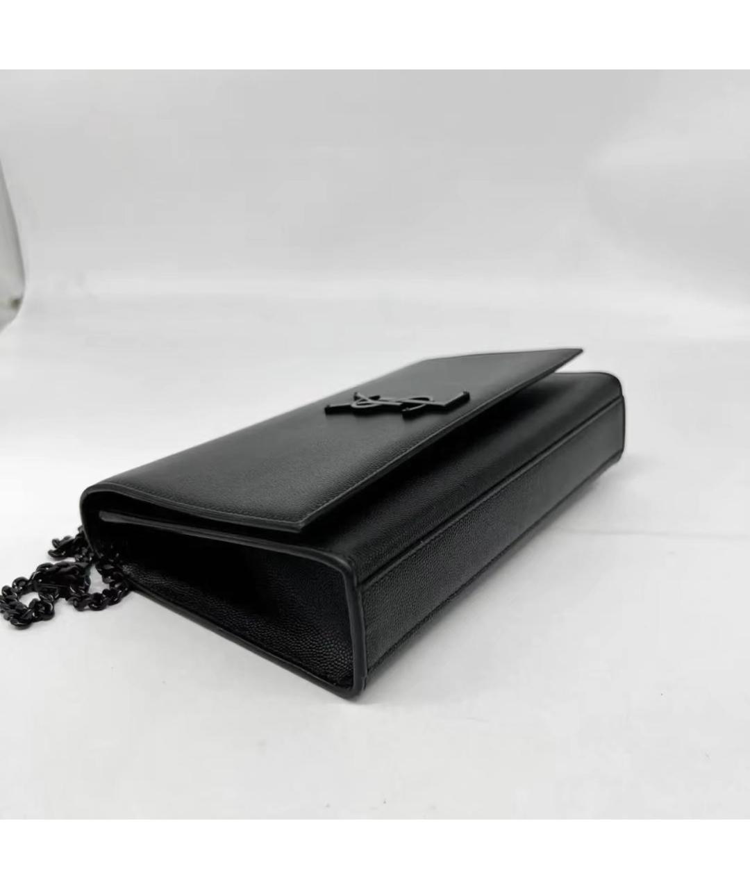 SAINT LAURENT Черная кожаная сумка через плечо, фото 7