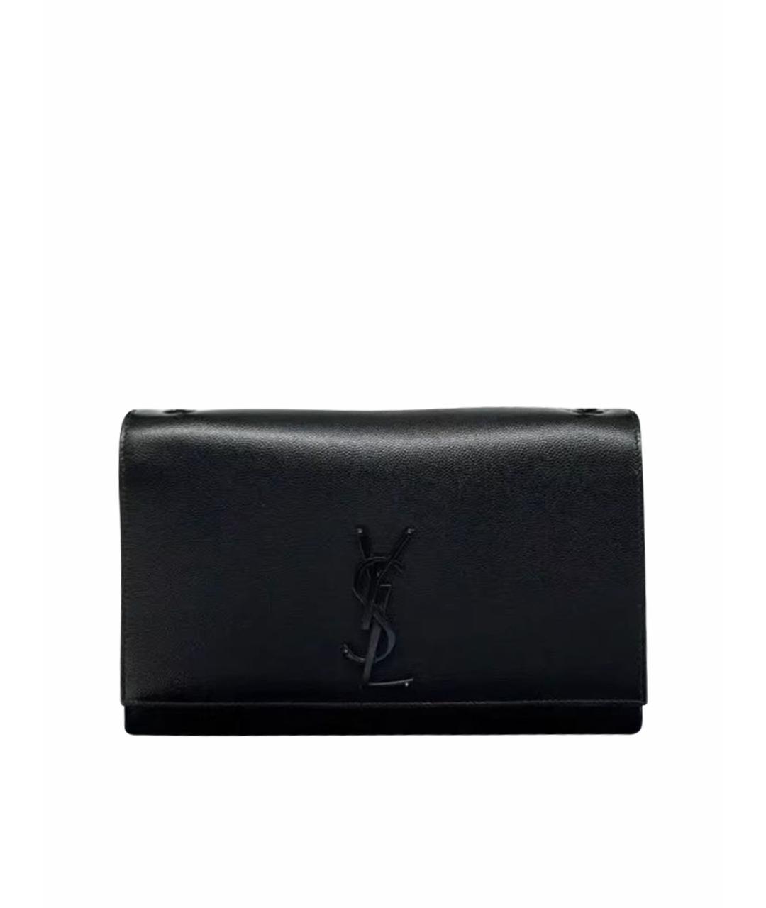 SAINT LAURENT Черная кожаная сумка через плечо, фото 1