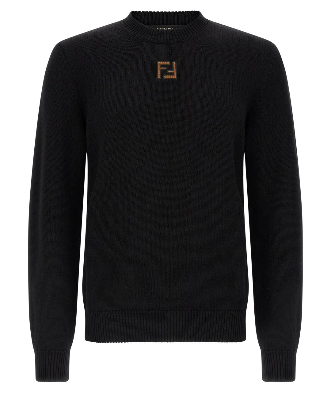 FENDI Черный шерстяной джемпер / свитер, фото 1