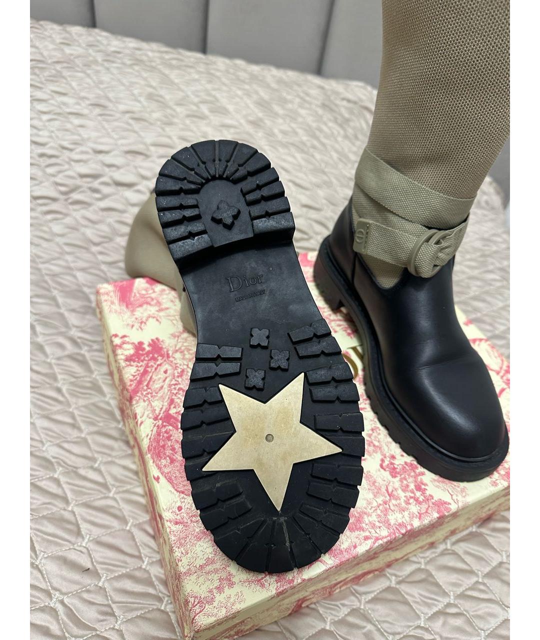 CHRISTIAN DIOR Бежевые кожаные сапоги, фото 6