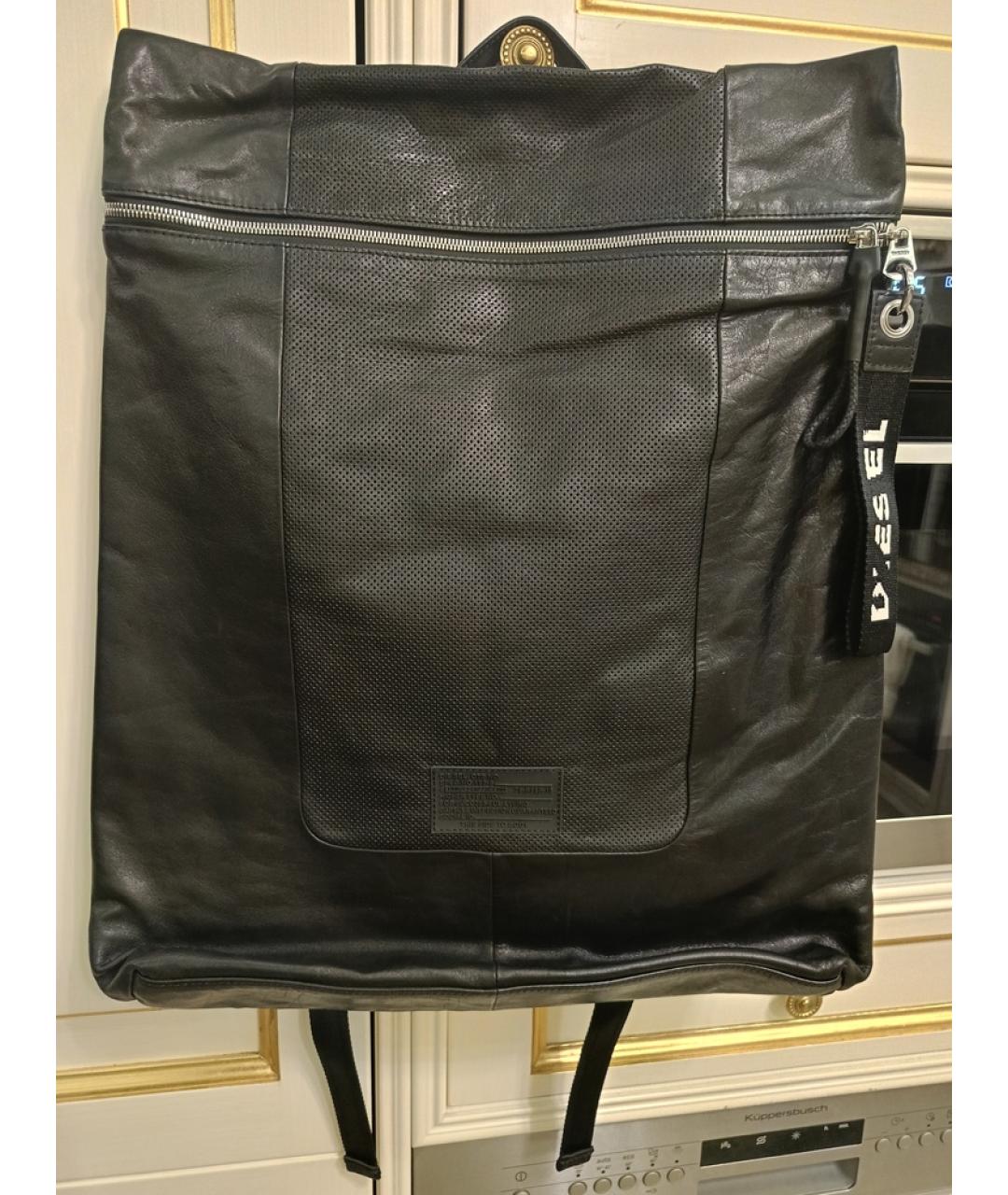 DIESEL Черный кожаный рюкзак, фото 2