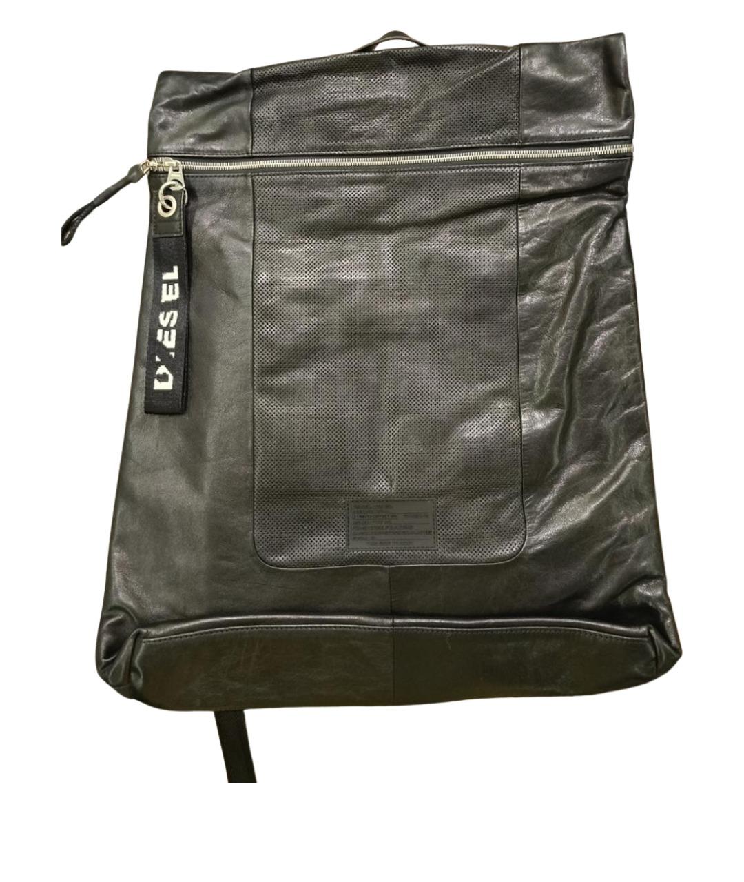 DIESEL Черный кожаный рюкзак, фото 1