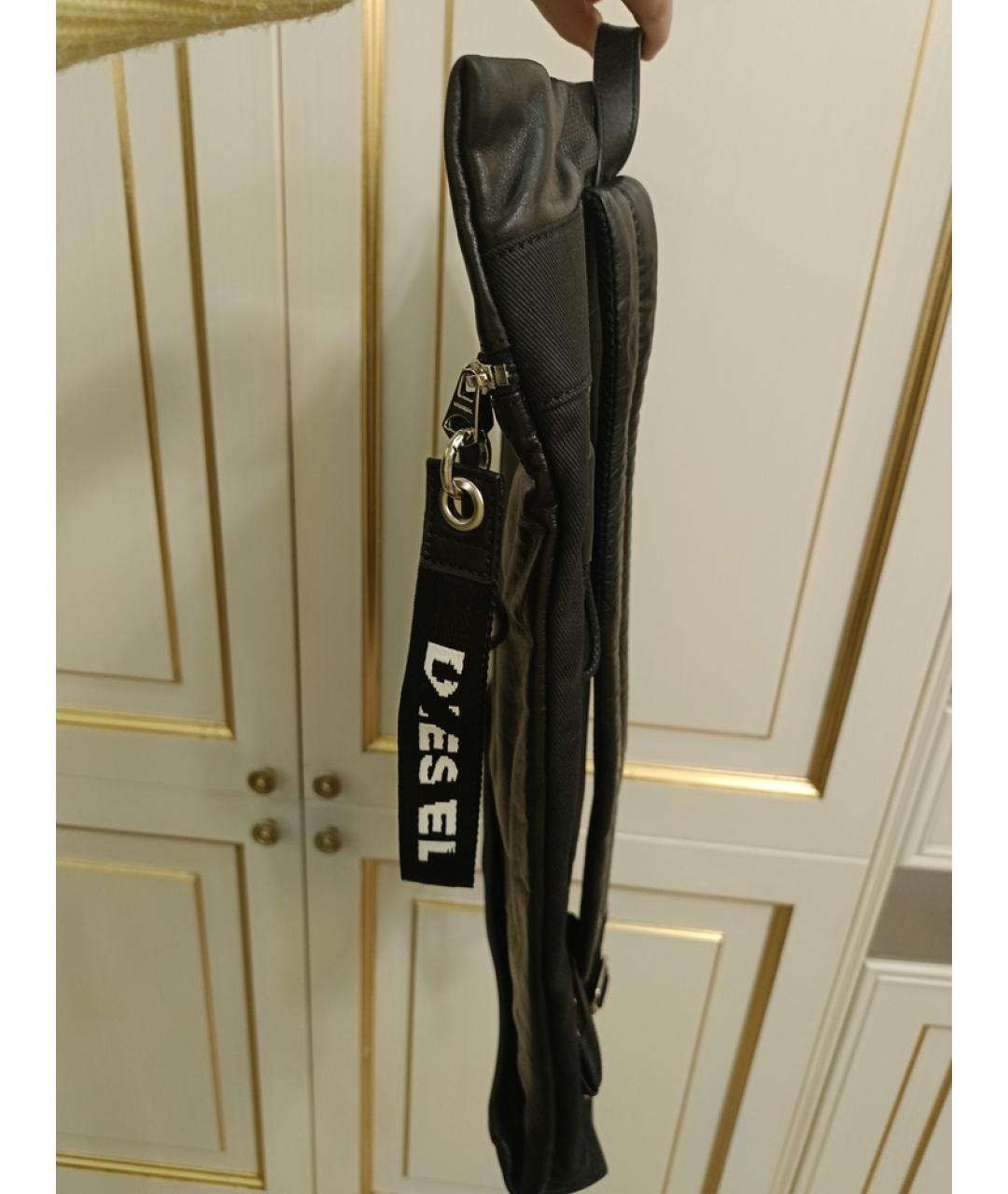 DIESEL Черный кожаный рюкзак, фото 5