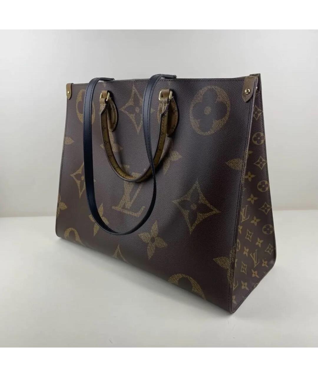 LOUIS VUITTON Коричневая кожаная сумка тоут, фото 3