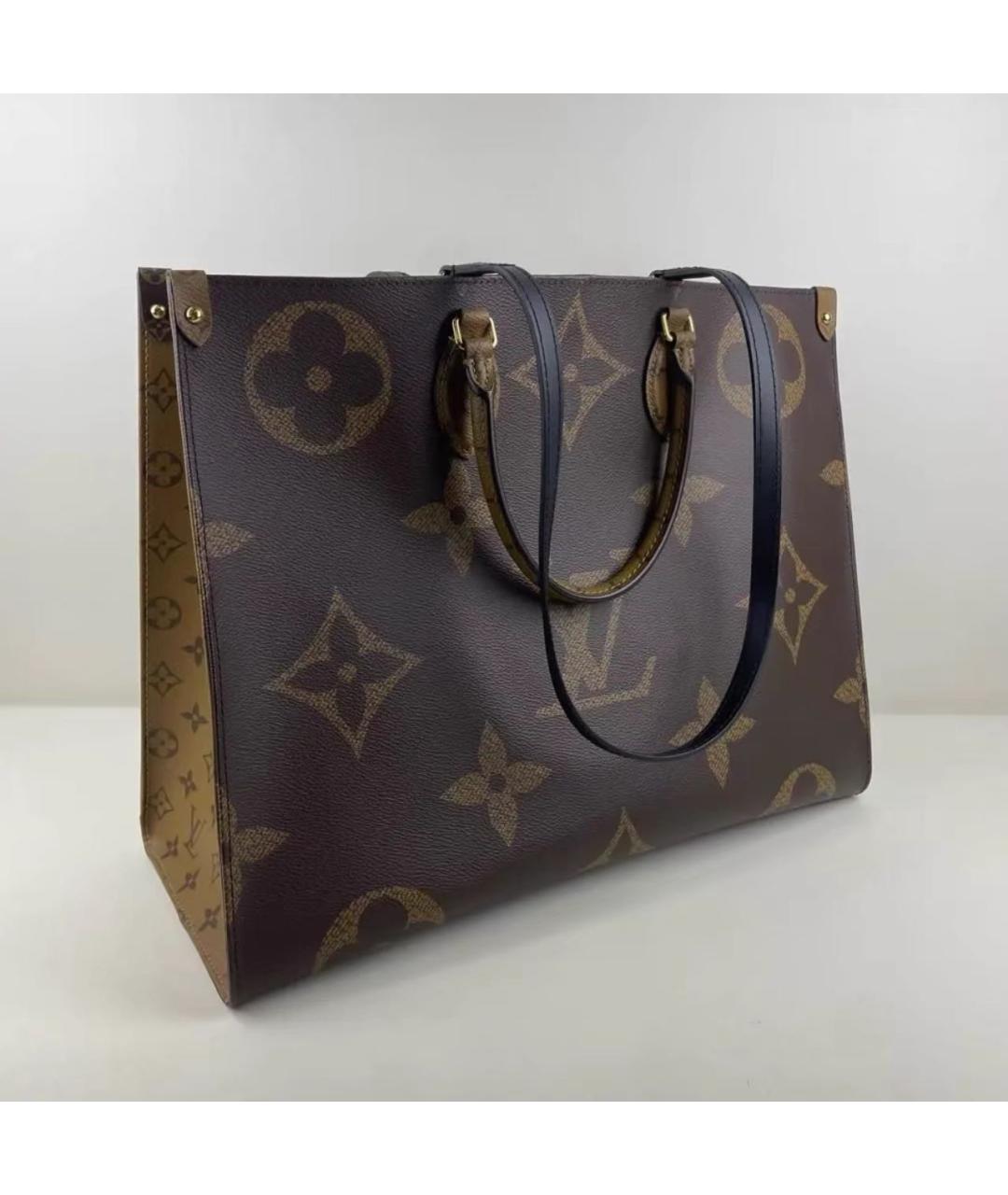 LOUIS VUITTON Коричневая кожаная сумка тоут, фото 2