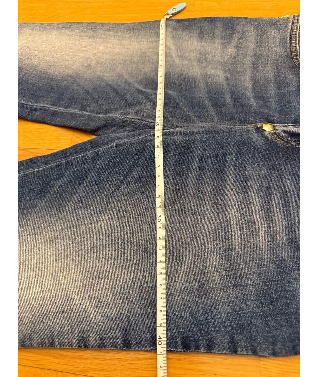 PHILIPP PLEIN Синие хлопко-эластановые джинсы слим, фото 7