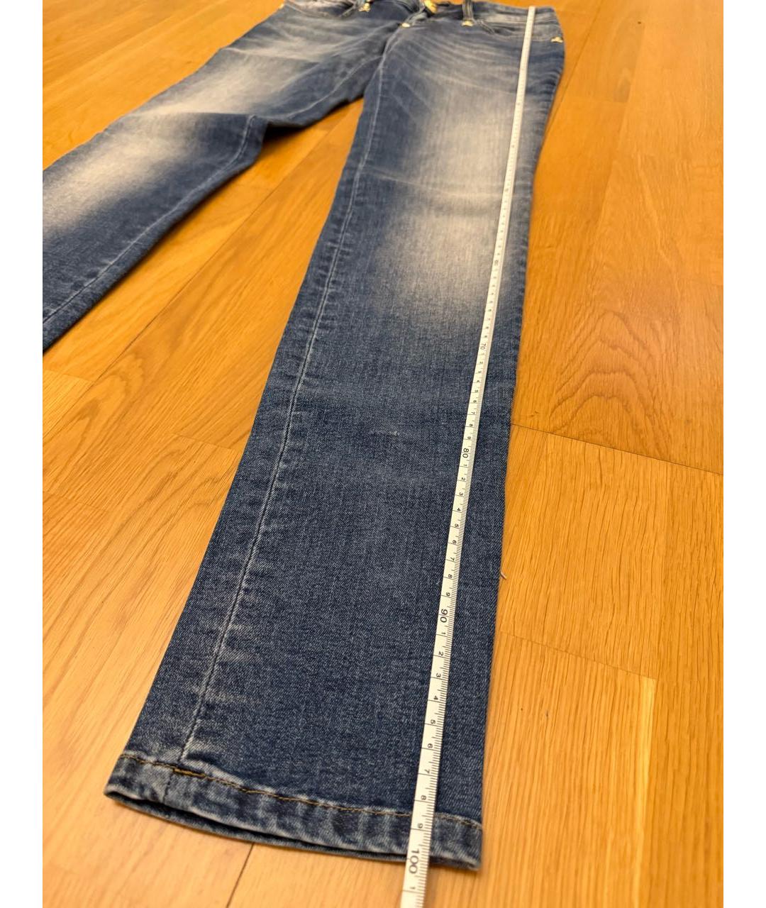 PHILIPP PLEIN Синие хлопко-эластановые джинсы слим, фото 8