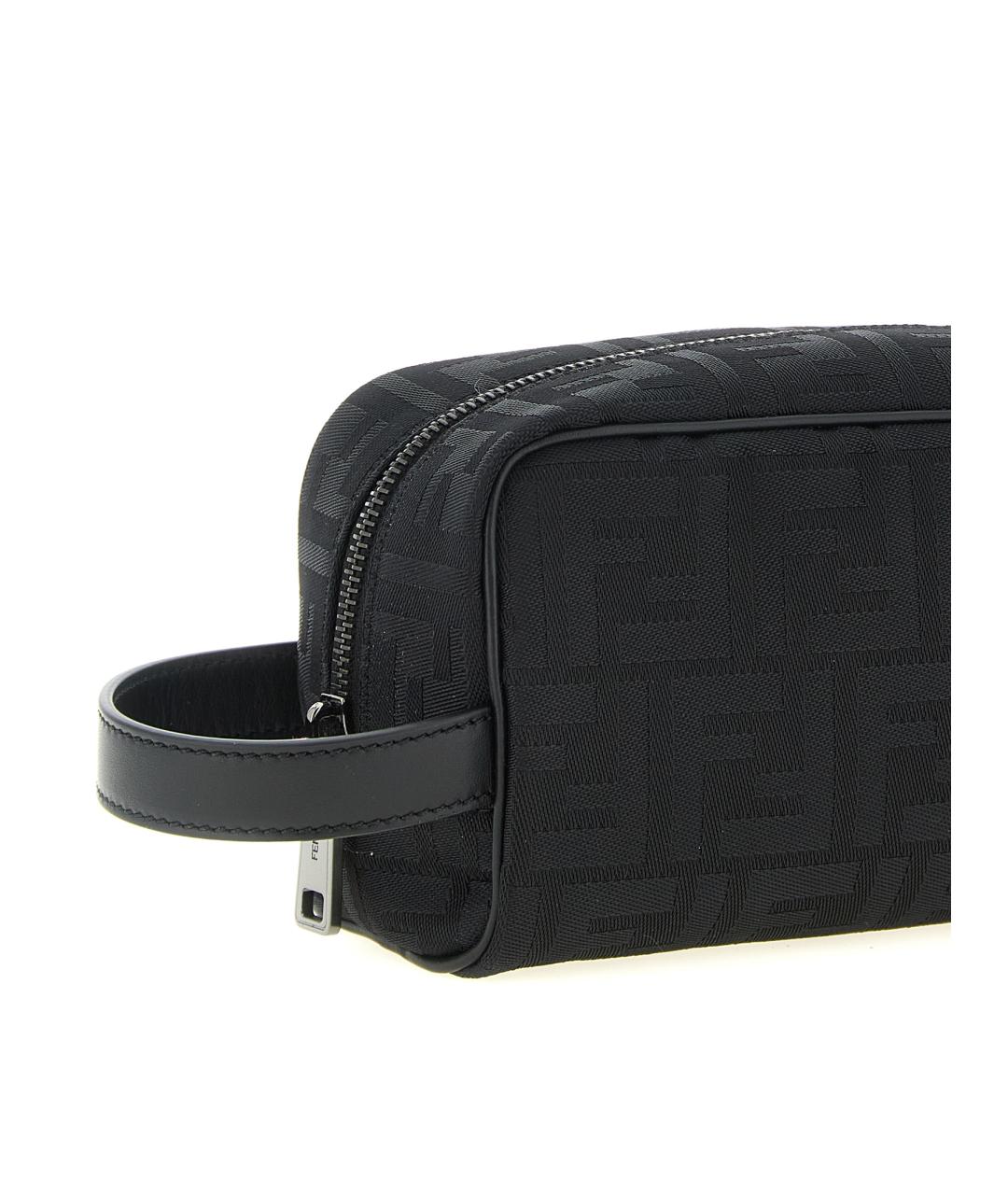 FENDI Черная синтетическая барсетка, фото 3