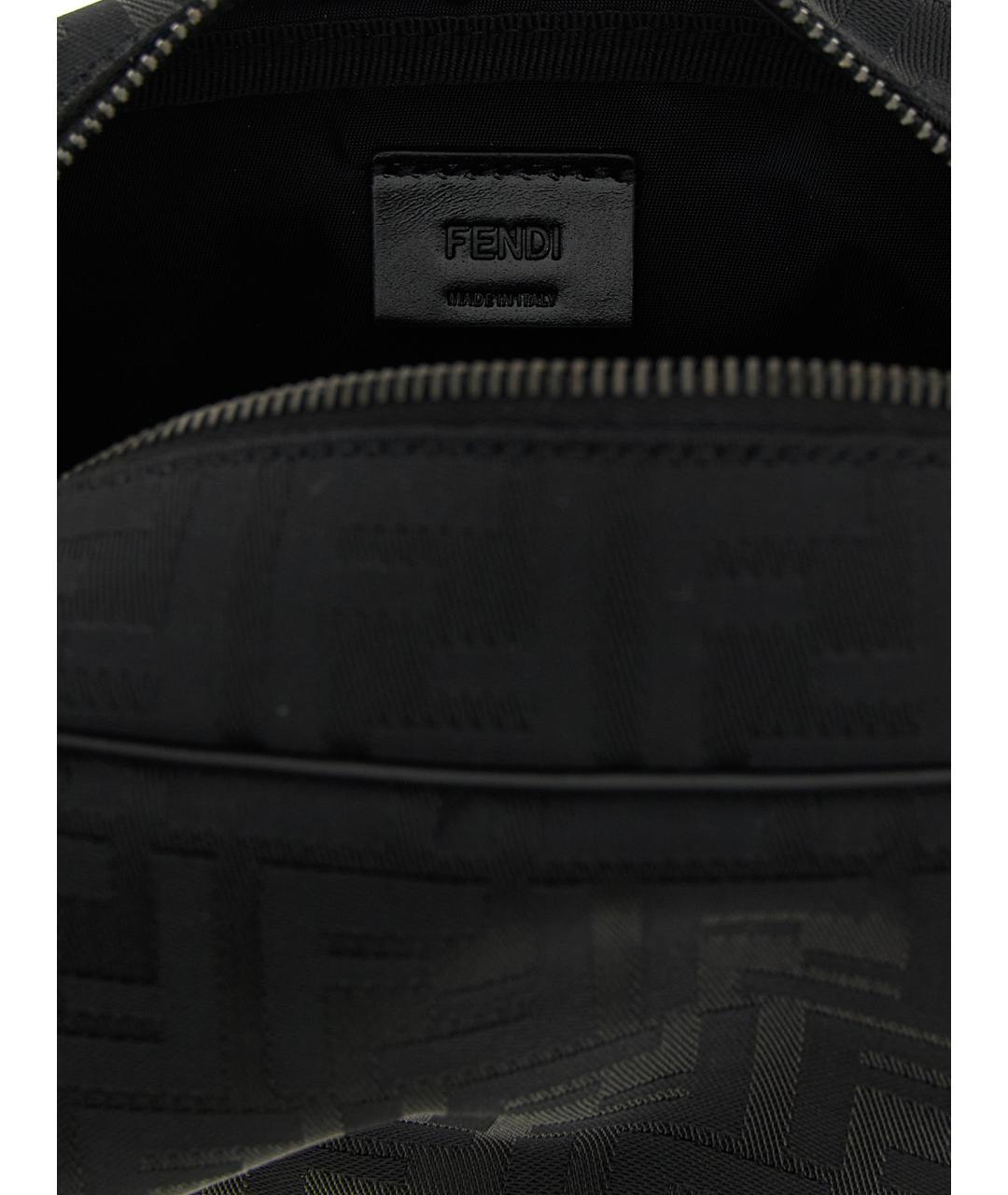 FENDI Черная синтетическая барсетка, фото 4