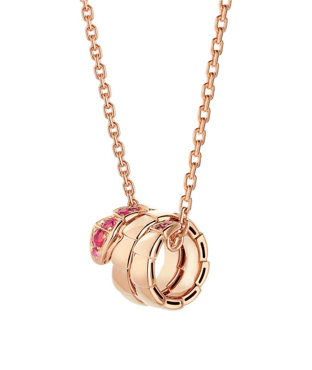 BVLGARI Бежевая подвеска из розового золота, фото 4