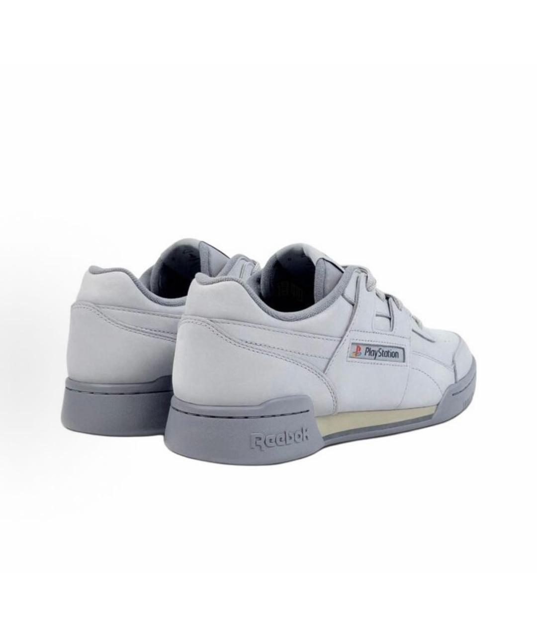 REEBOK Серые кожаные низкие кроссовки / кеды, фото 4