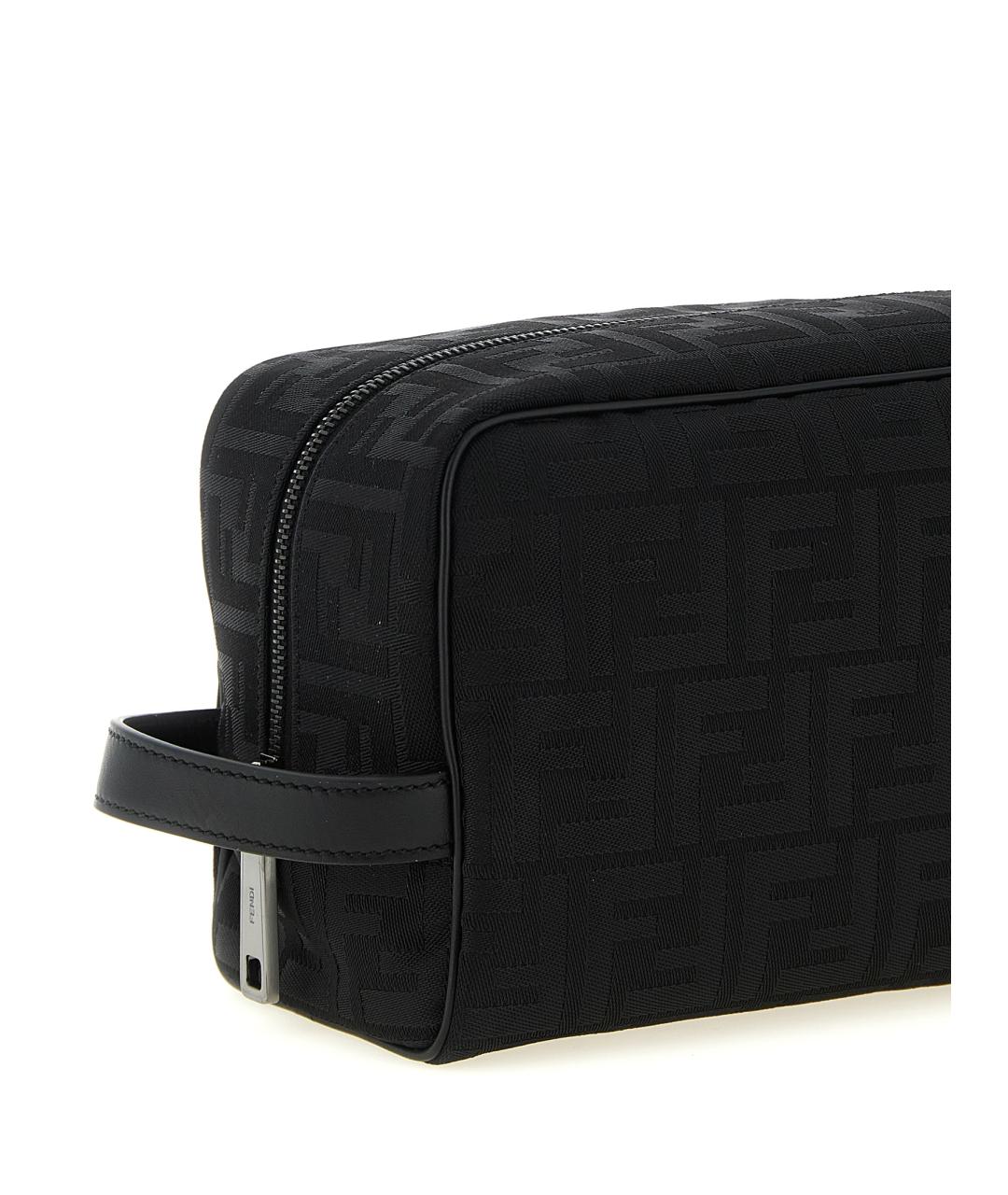 FENDI Черная синтетическая барсетка, фото 3