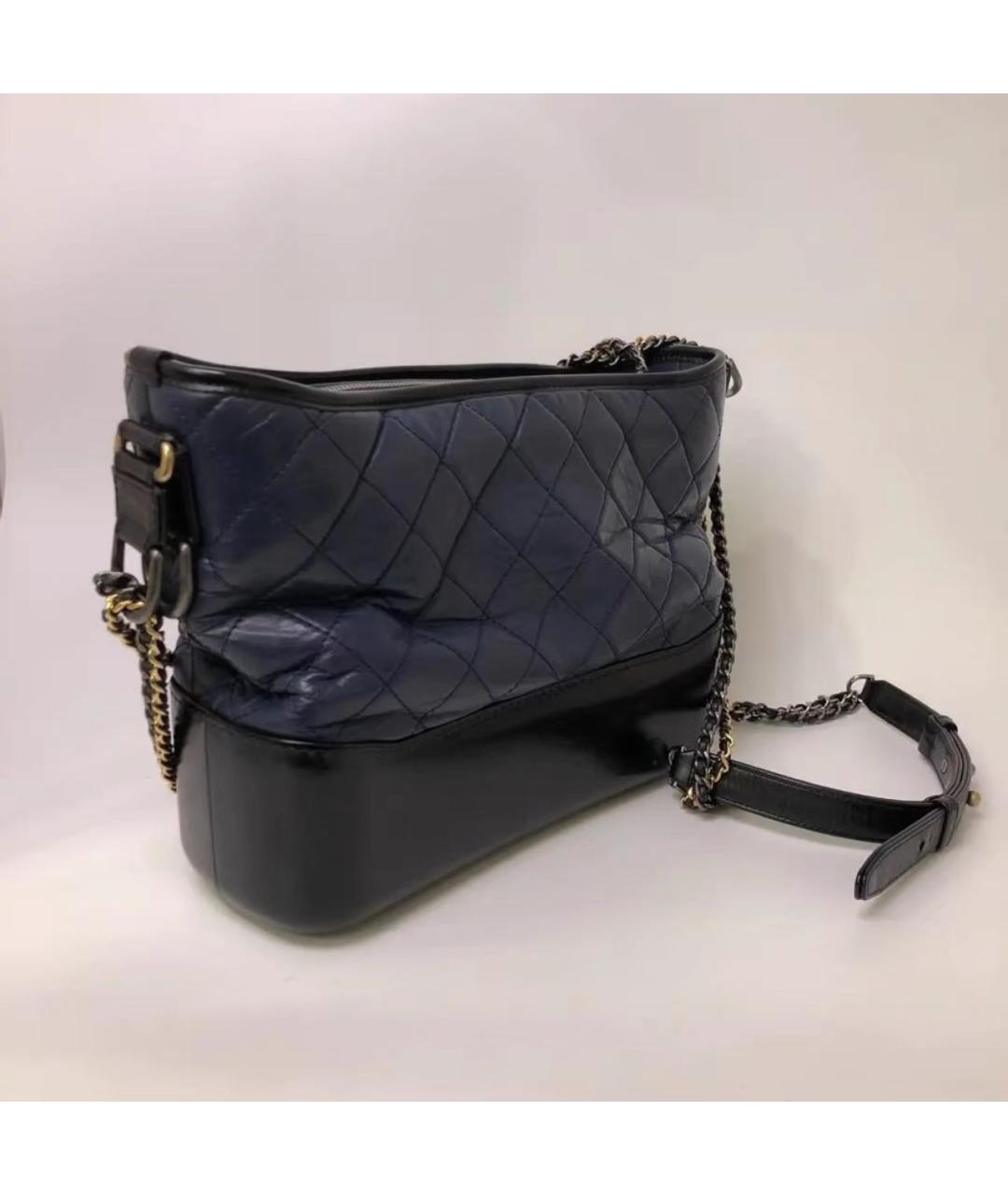 CHANEL Темно-синяя кожаная сумка через плечо, фото 8