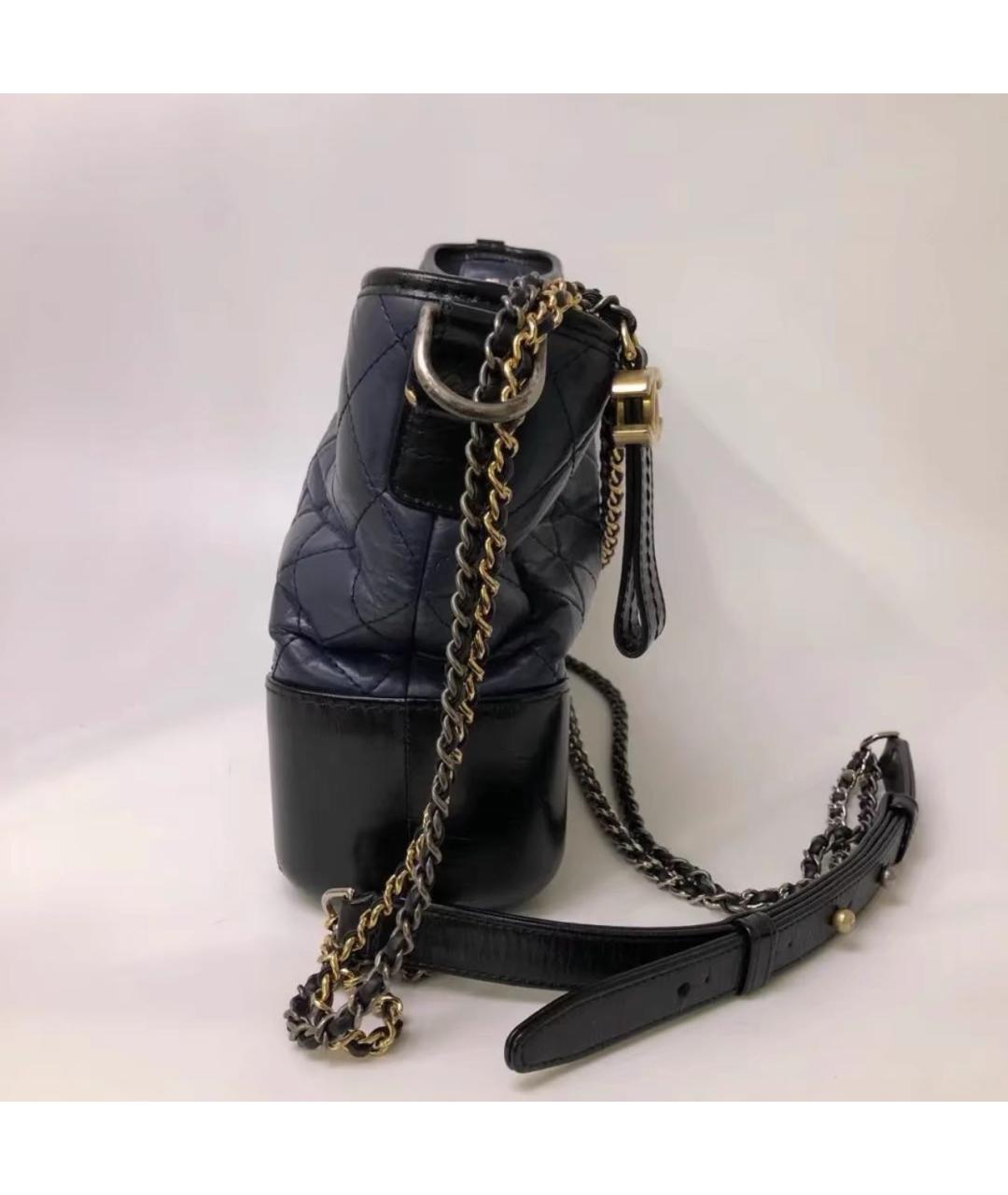CHANEL Темно-синяя кожаная сумка через плечо, фото 6