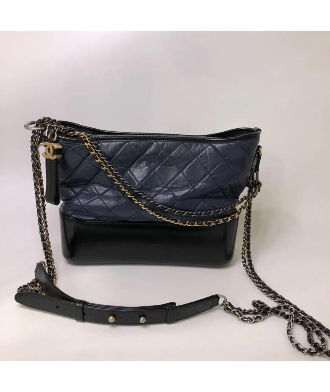 CHANEL Темно-синяя кожаная сумка через плечо, фото 2