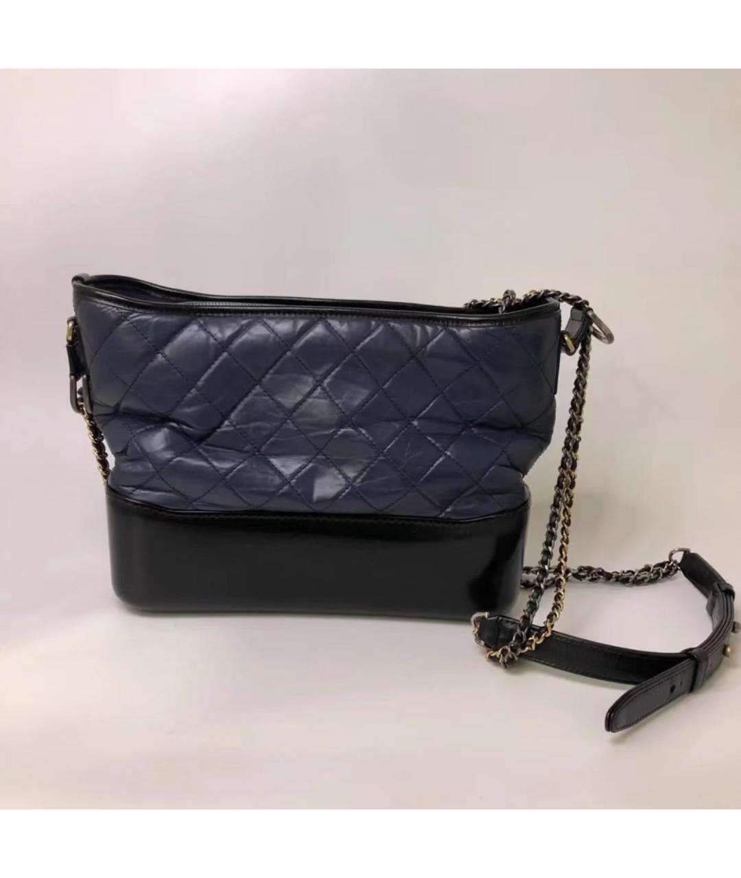 CHANEL Темно-синяя кожаная сумка через плечо, фото 7