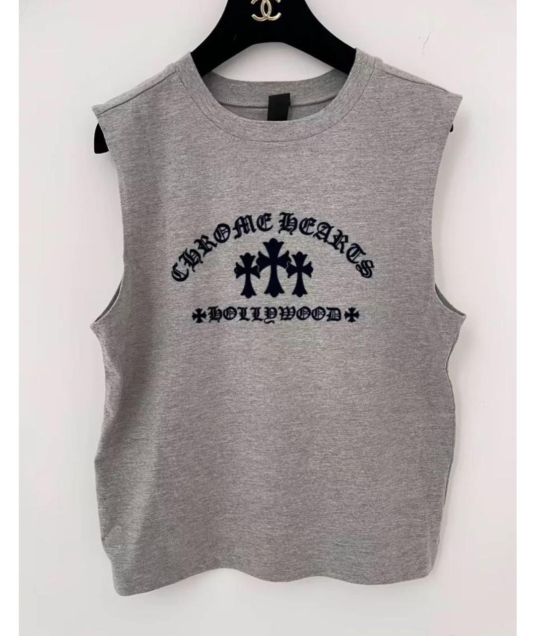 CHROME HEARTS Серая майка, фото 5