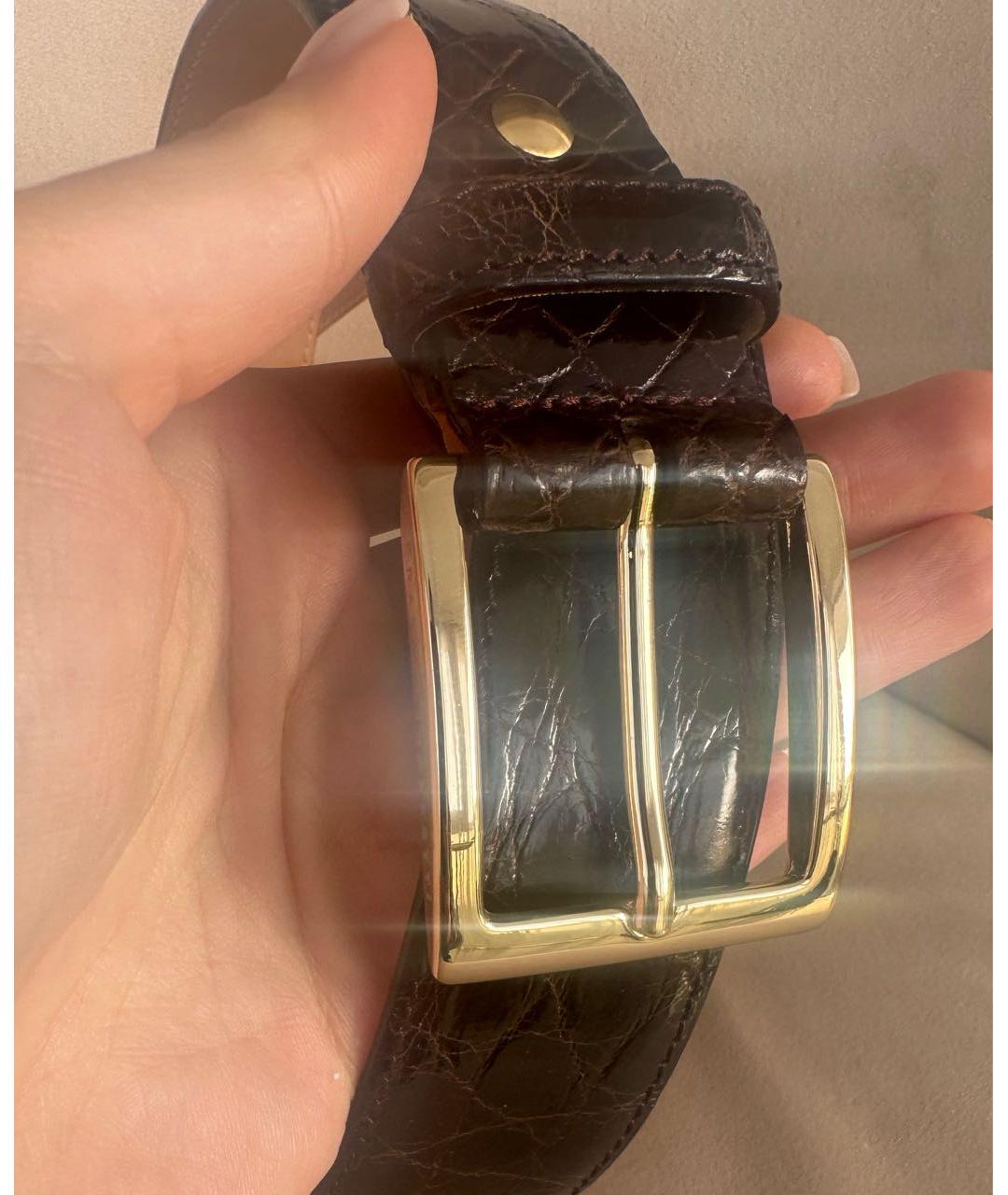 FRATELLI ROSSETTI Коричневый ремень из экзотической кожи, фото 2