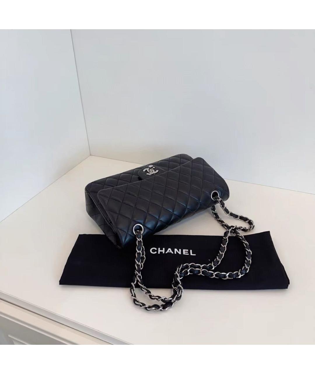 CHANEL Черная кожаная сумка через плечо, фото 7