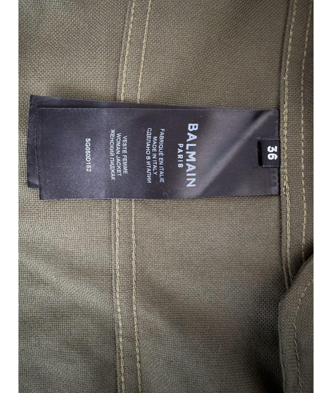 BALMAIN Хаки деним костюм с брюками, фото 8