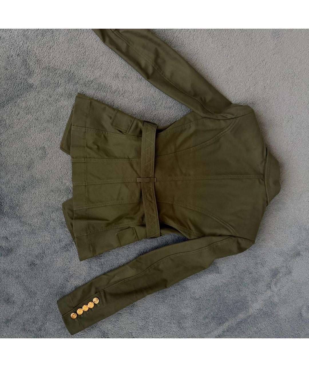 BALMAIN Хаки деним костюм с брюками, фото 3