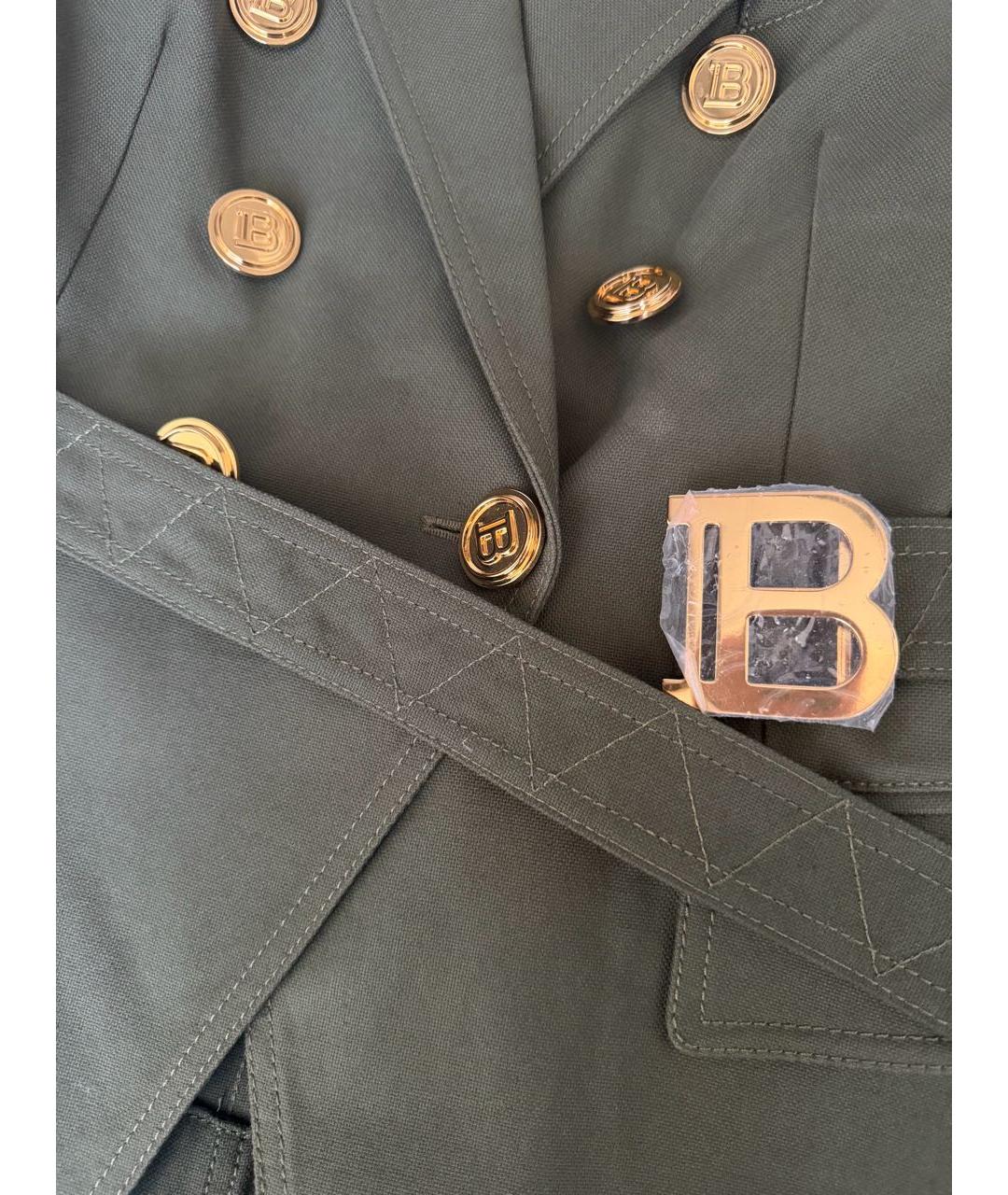 BALMAIN Хаки деним костюм с брюками, фото 7