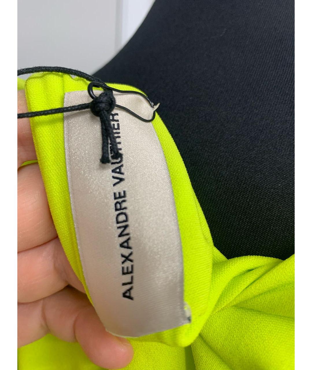 ALEXANDRE VAUTHIER Желтое вискозное коктейльное платье, фото 7