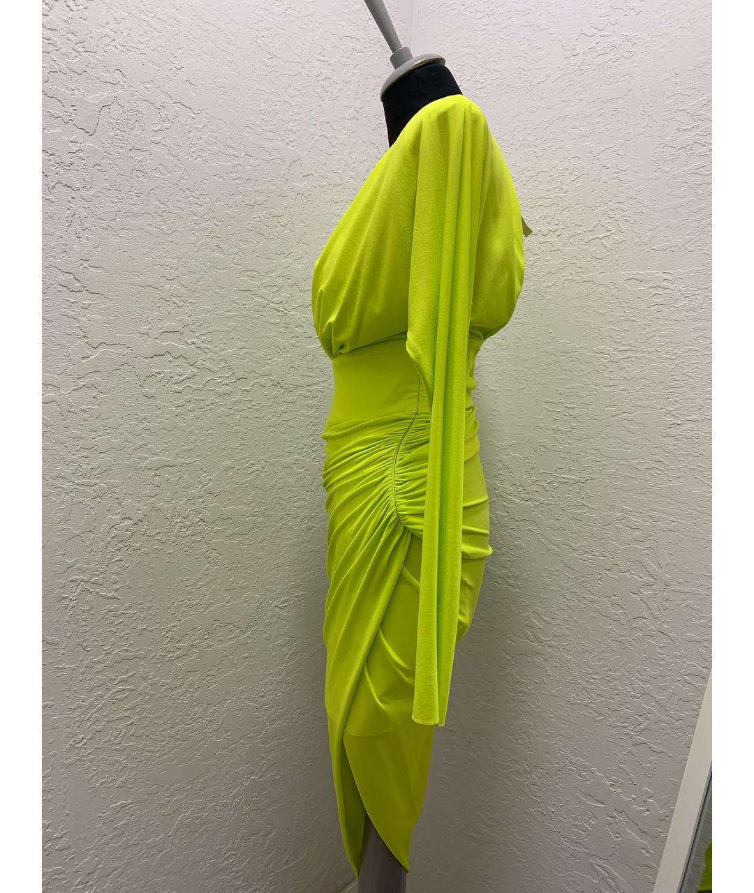 ALEXANDRE VAUTHIER Желтое вискозное коктейльное платье, фото 3