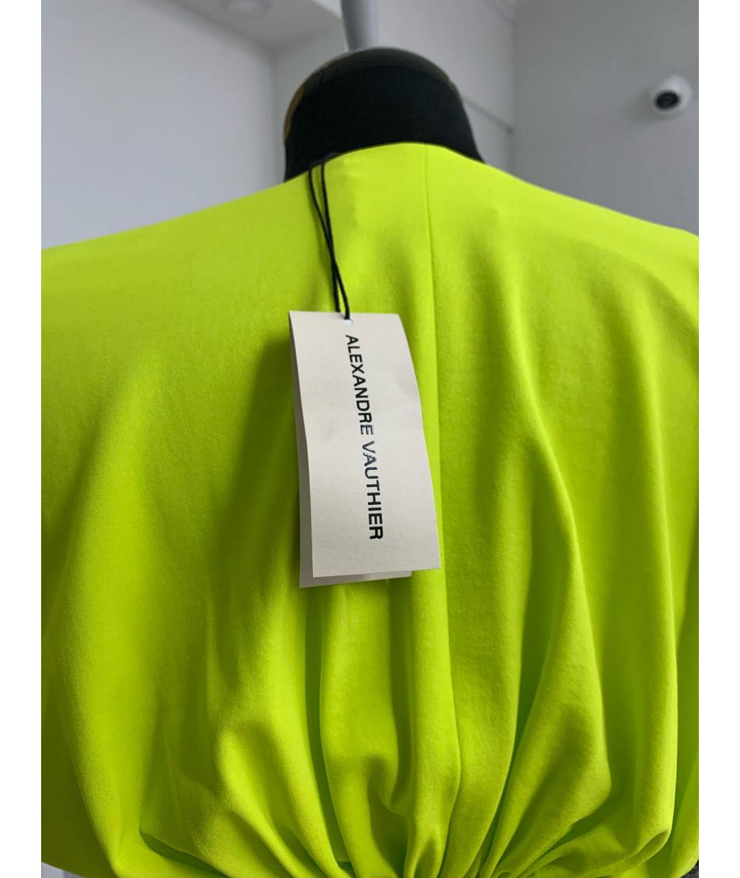 ALEXANDRE VAUTHIER Желтое вискозное коктейльное платье, фото 4