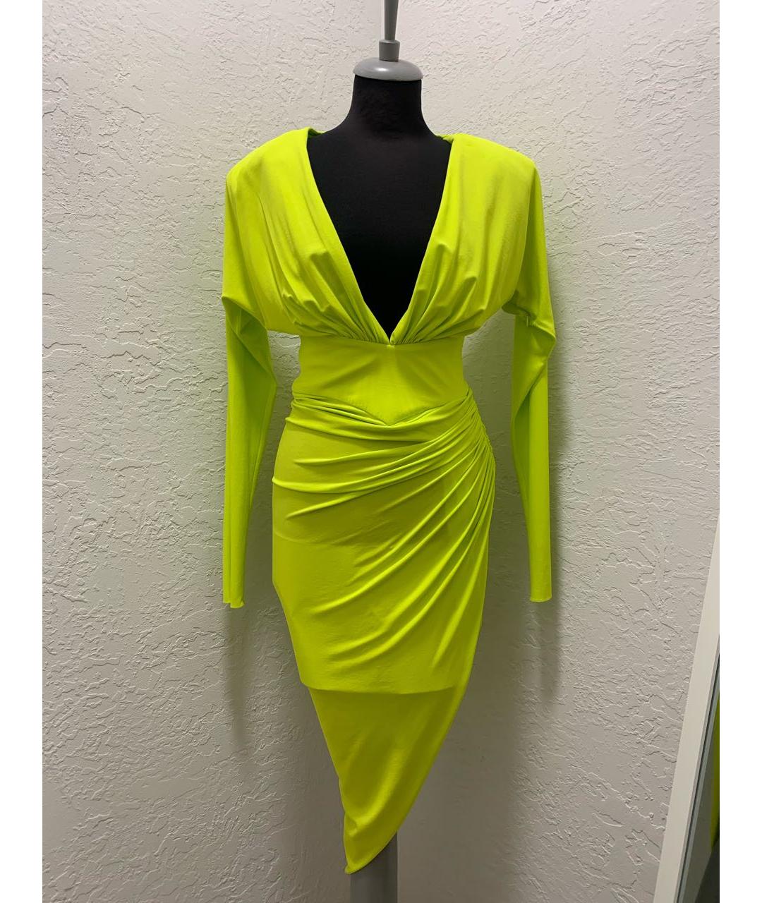 ALEXANDRE VAUTHIER Желтое вискозное коктейльное платье, фото 8