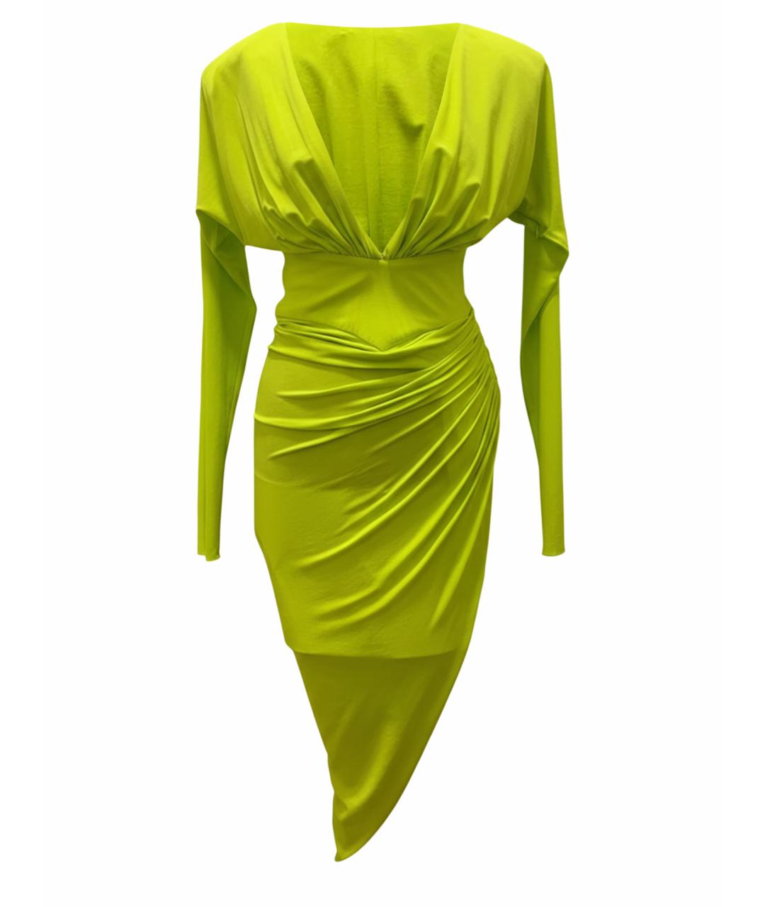 ALEXANDRE VAUTHIER Желтое вискозное коктейльное платье, фото 1