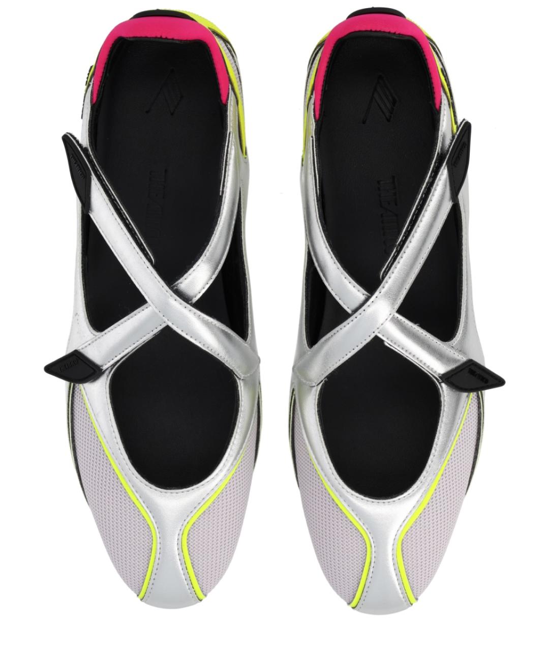 THE ATTICO Серебряные текстильные балетки, фото 5