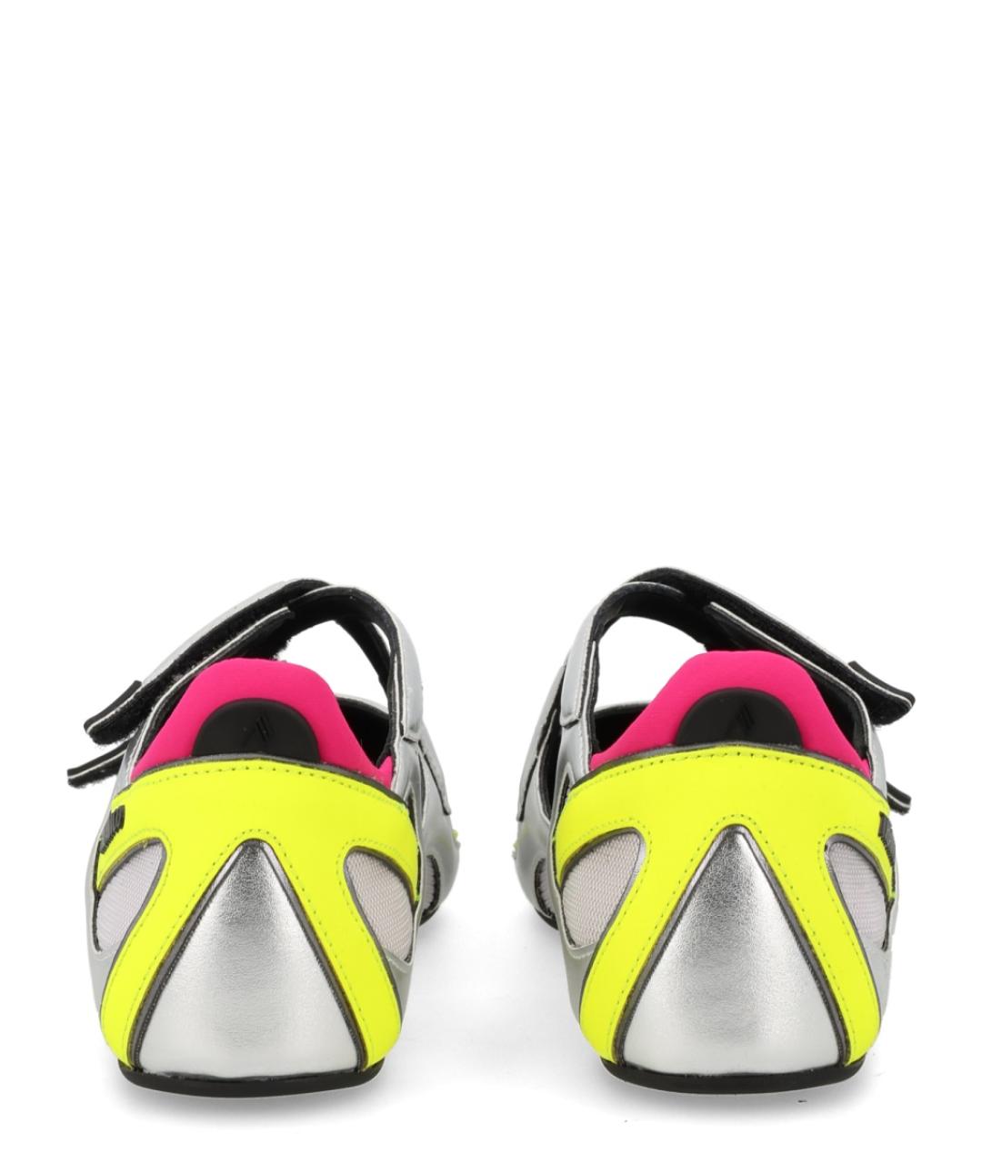 THE ATTICO Серебряные текстильные балетки, фото 4