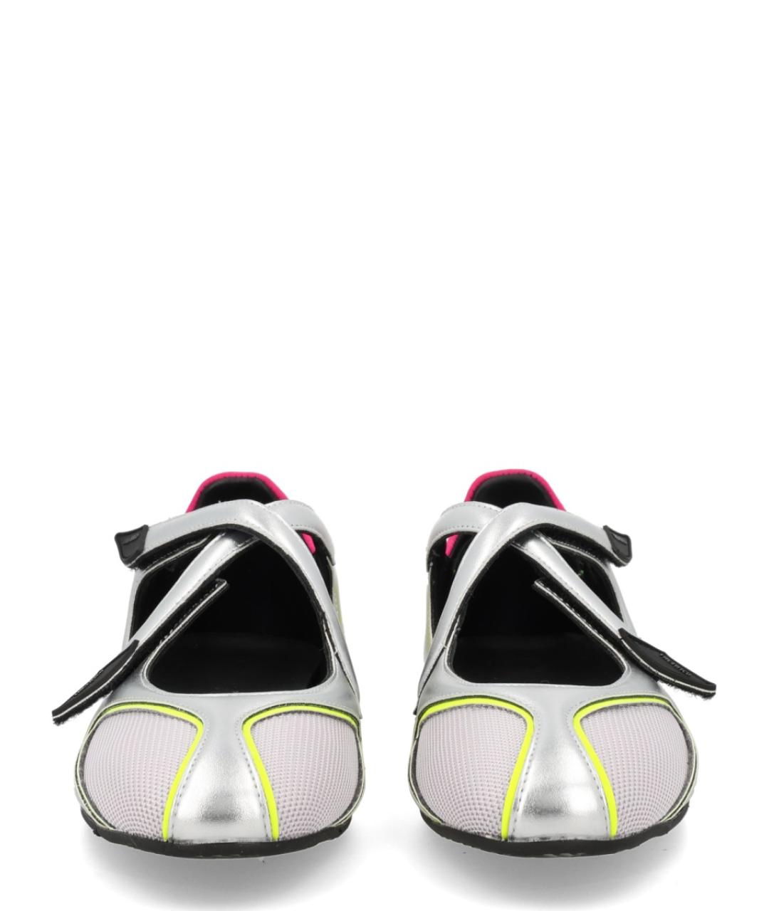 THE ATTICO Серебряные текстильные балетки, фото 3