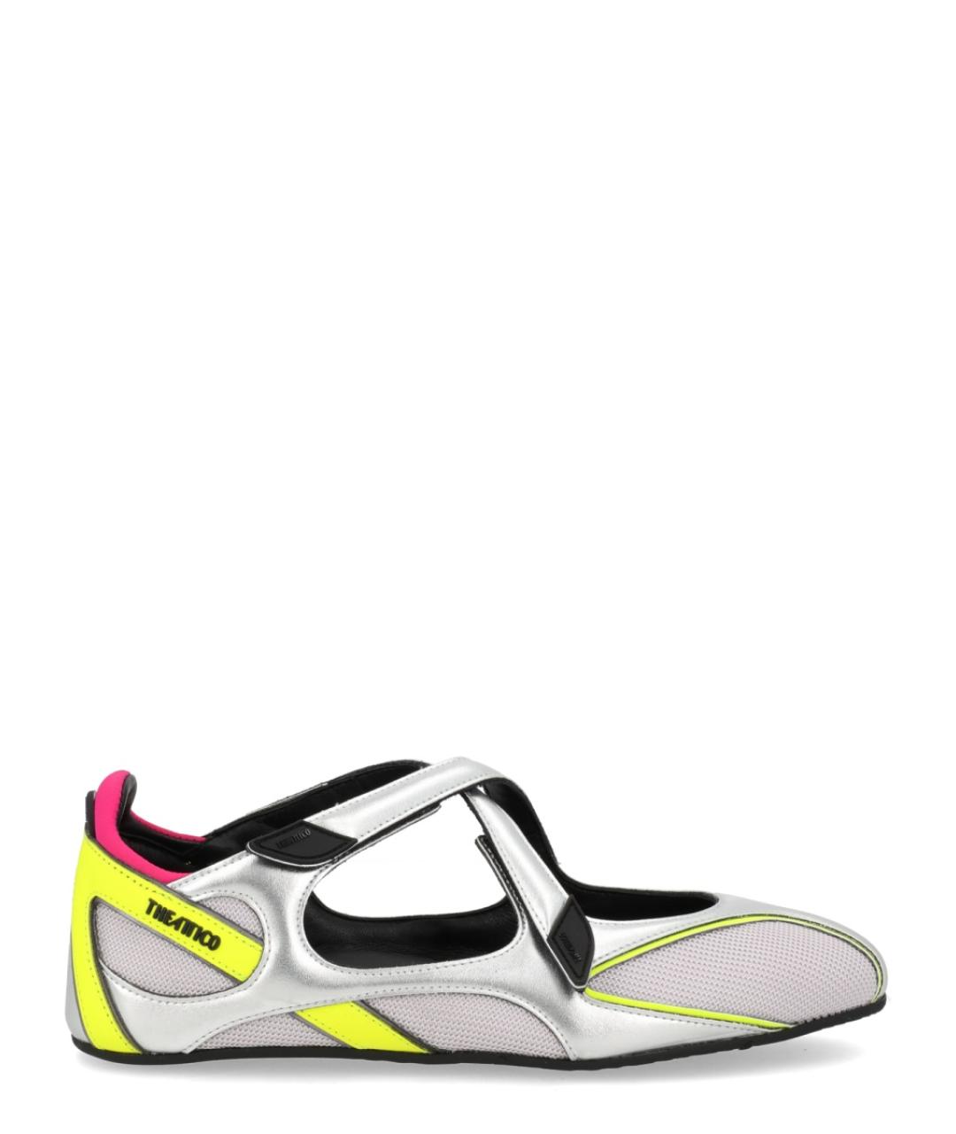 THE ATTICO Серебряные текстильные балетки, фото 1