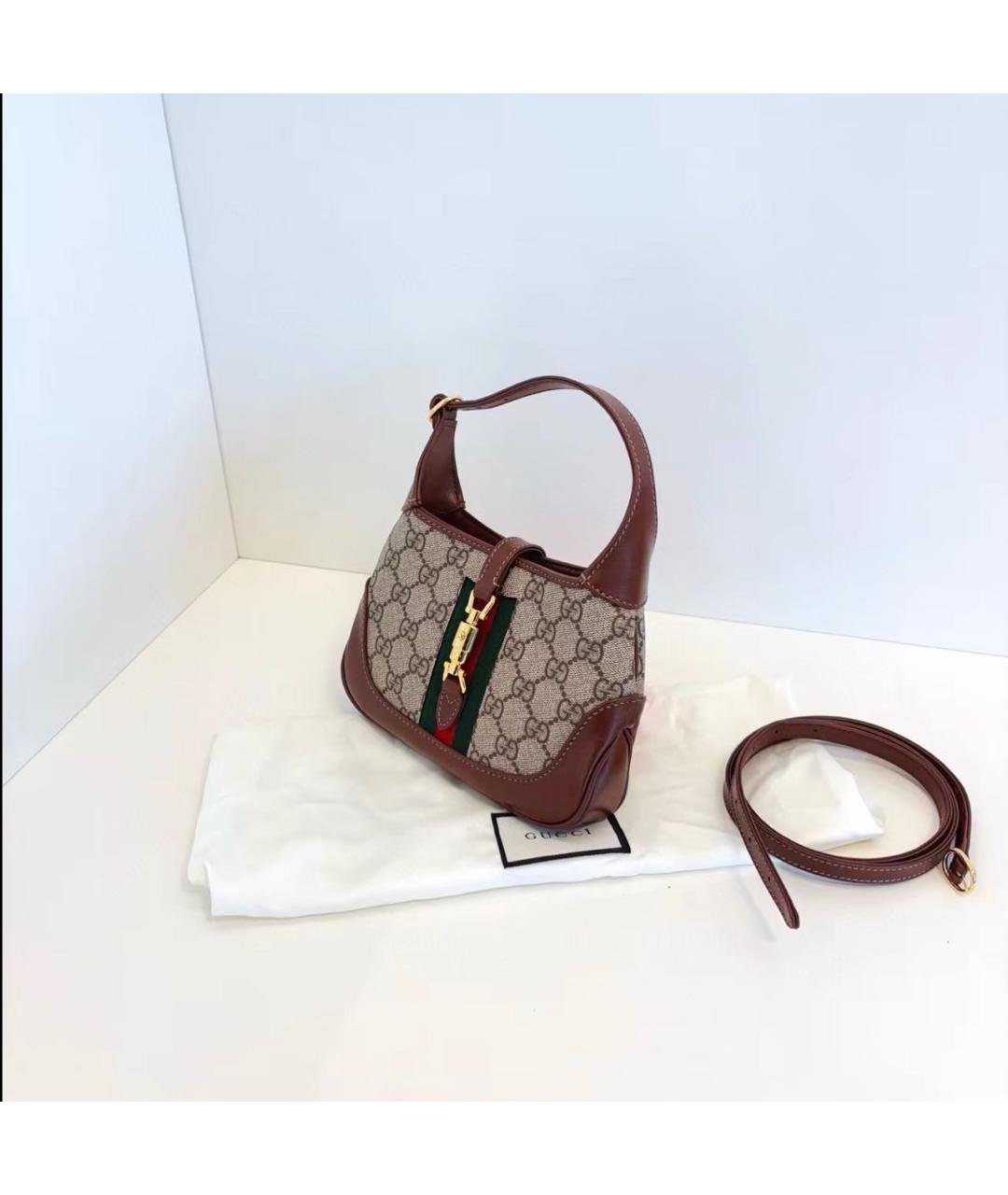 GUCCI Коричневая кожаная сумка с короткими ручками, фото 4