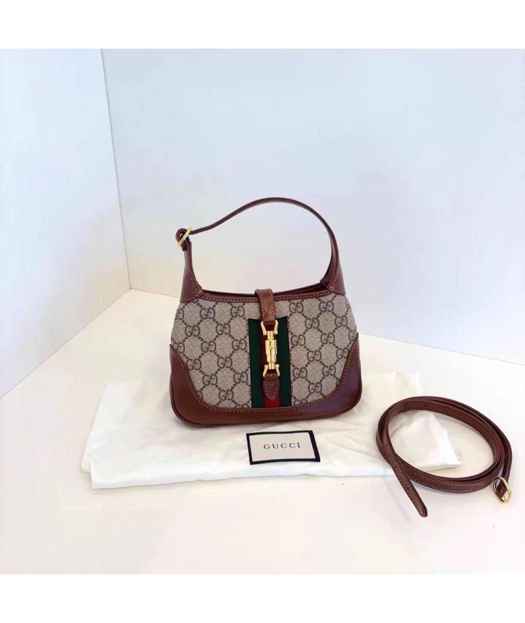 GUCCI Коричневая кожаная сумка с короткими ручками, фото 9