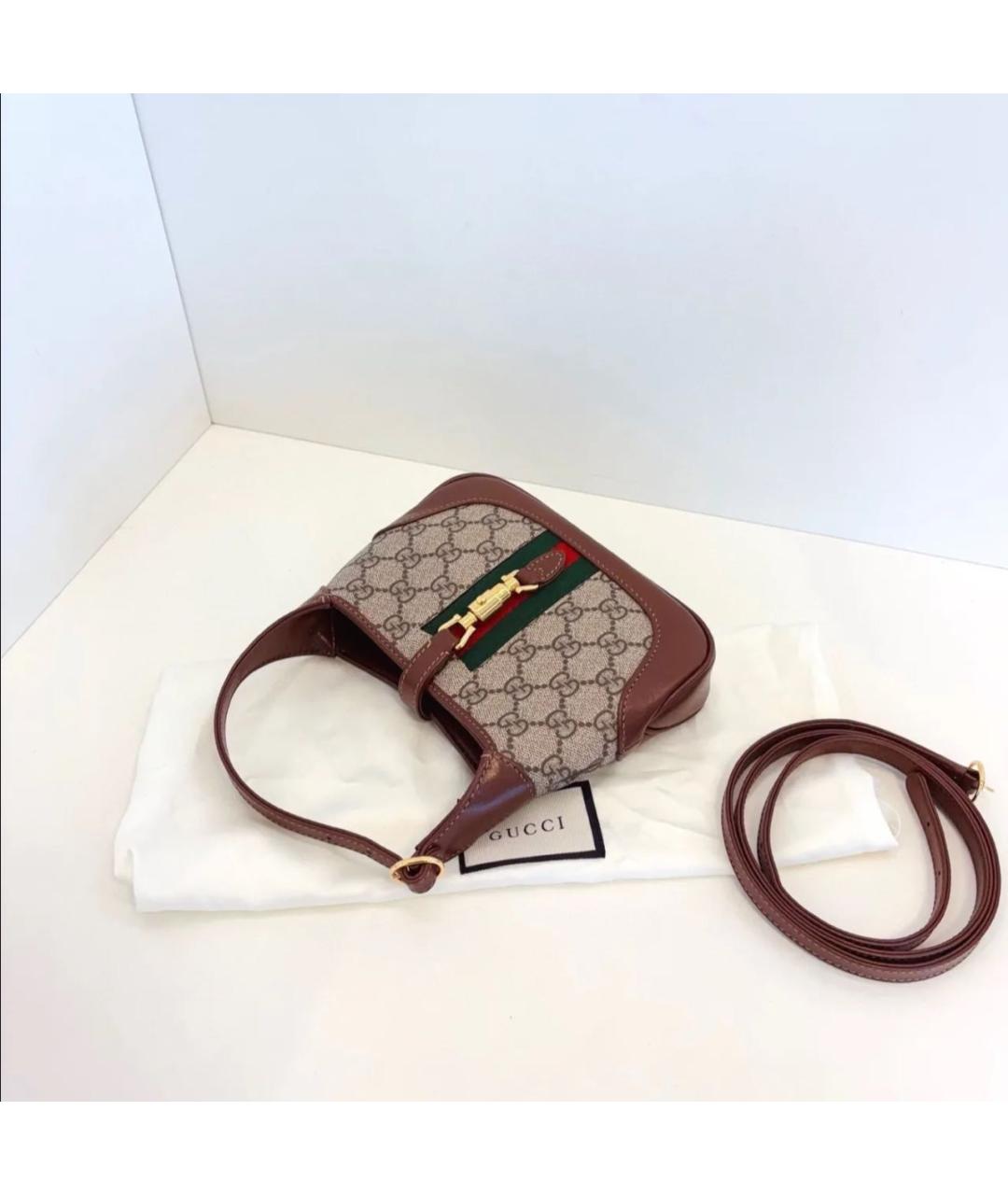 GUCCI Коричневая кожаная сумка с короткими ручками, фото 6