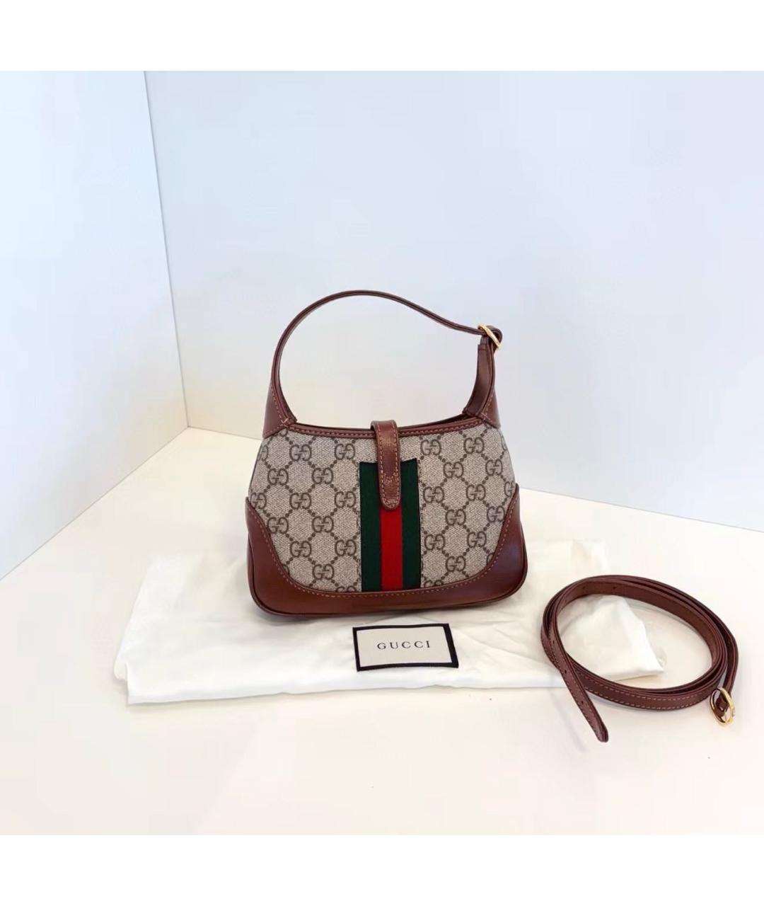 GUCCI Коричневая кожаная сумка с короткими ручками, фото 3