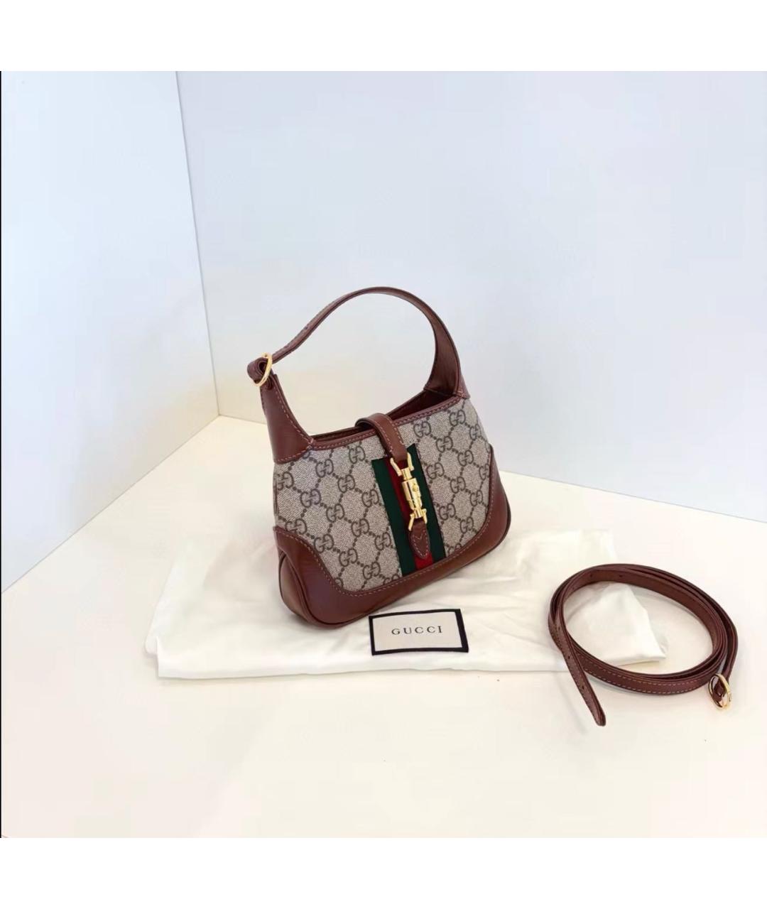 GUCCI Коричневая кожаная сумка с короткими ручками, фото 2