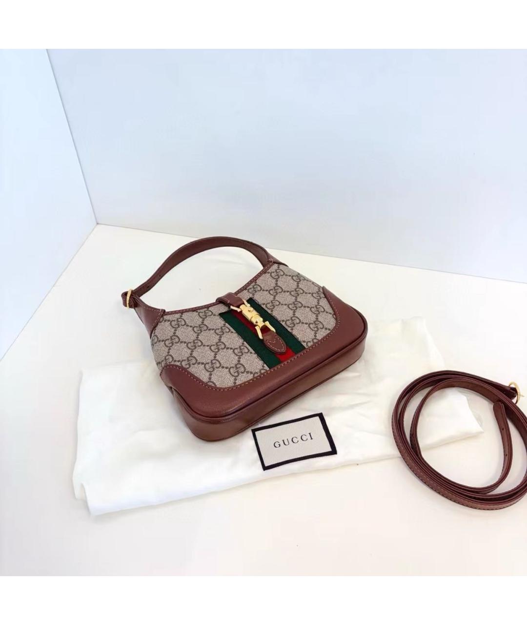 GUCCI Коричневая кожаная сумка с короткими ручками, фото 7