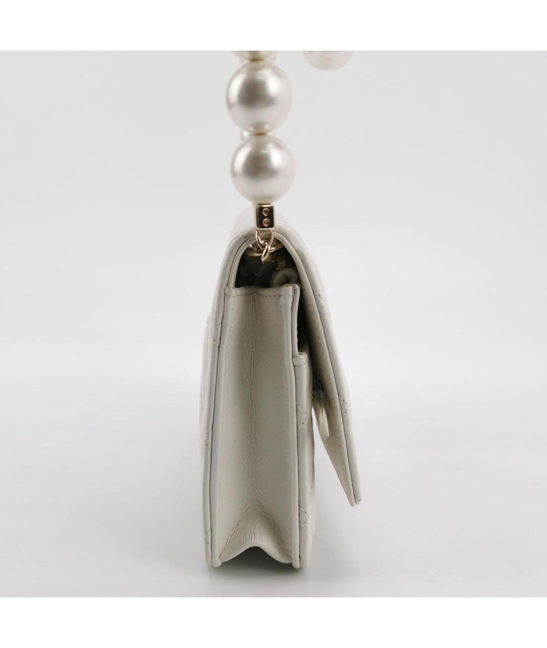 CHANEL Белая кожаная сумка через плечо, фото 3