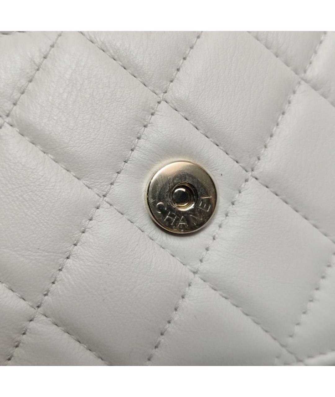 CHANEL Белая кожаная сумка через плечо, фото 7