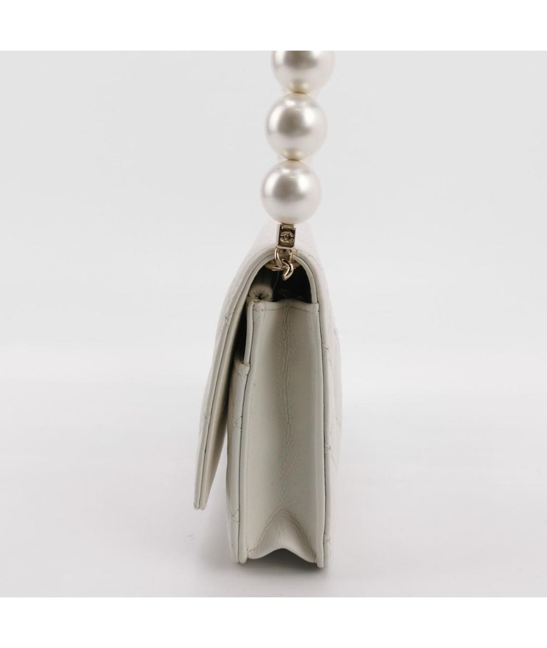 CHANEL Белая кожаная сумка через плечо, фото 2