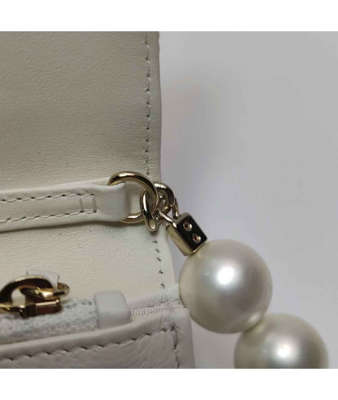 CHANEL Белая кожаная сумка через плечо, фото 8