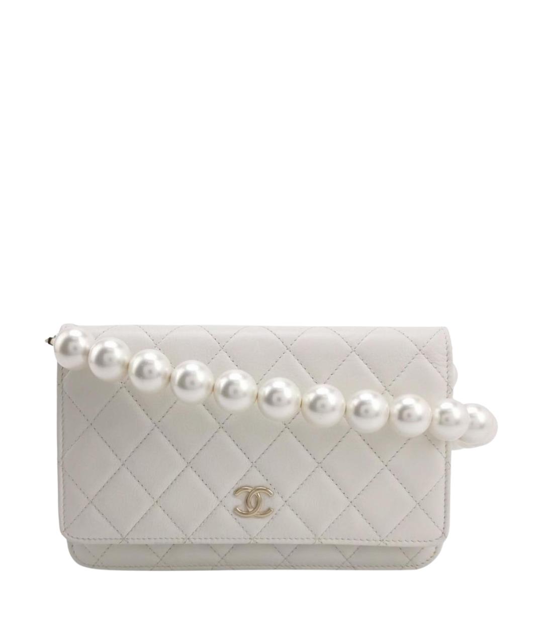 CHANEL Белая кожаная сумка через плечо, фото 1
